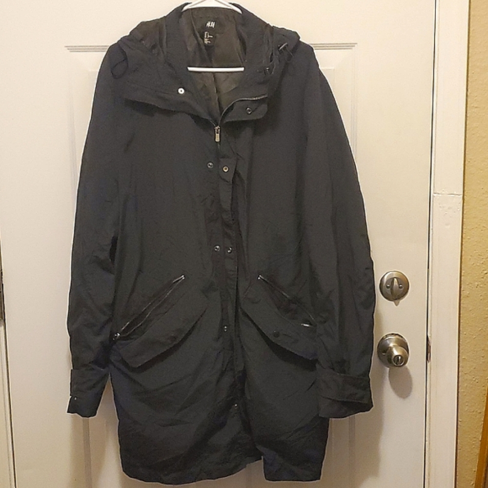 H&M Mens Long Line Rain Jacket